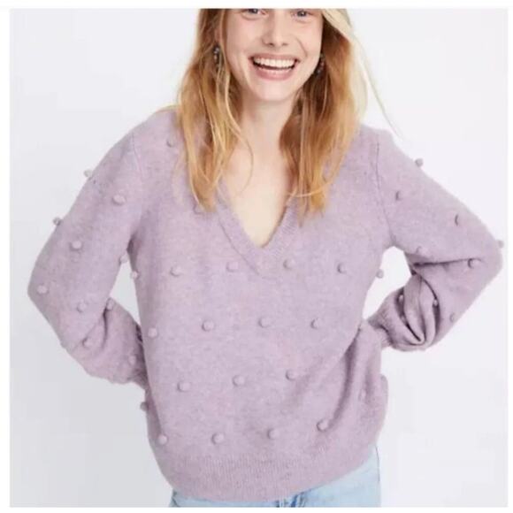 Madewell Lavender Pom Pom soft sweater Size Small Women’s - Picture 1 of 4